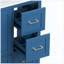 Meuble-lavabo autoportant de 42 po avec lavabo en céramique, 4 tiroirs (2 supérieurs avec séparateurs), portes à fermeture en douceur avec tablettes intérieures, porte-serviettes réversible, bleu marine, panneau de fibres à densité moyenne
