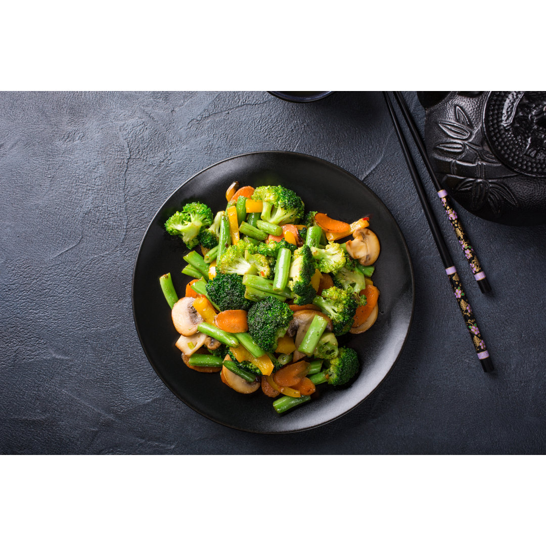 Stir Fried Vegetables - Wrapped Canvas Print