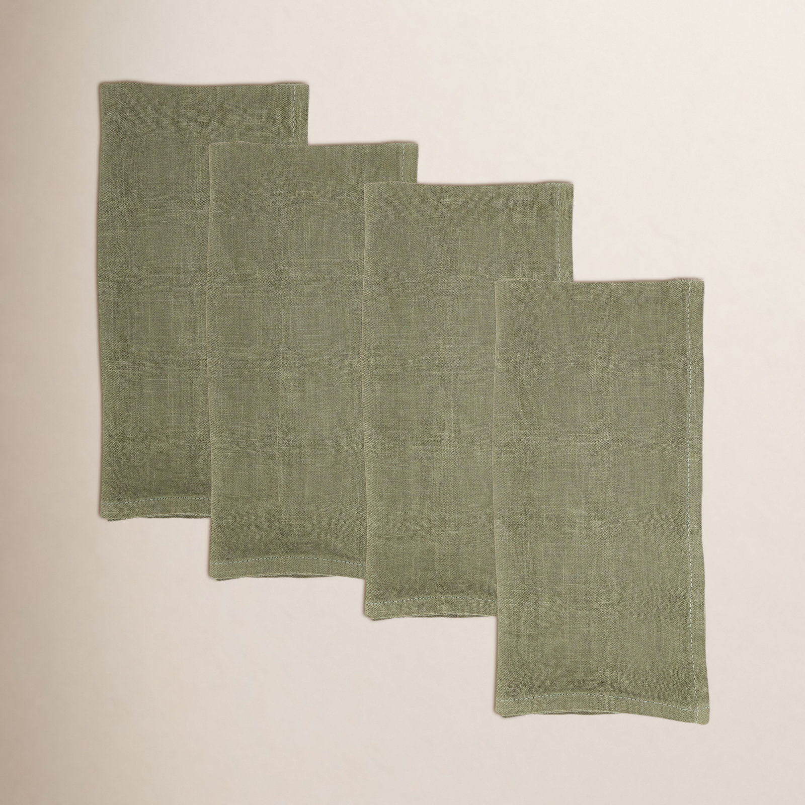 Caliban Reversible Linen Napkin, Olive