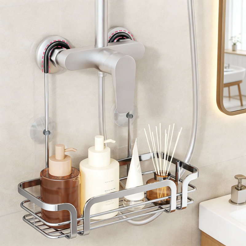 Shower Caddy Hanging Organizer - Over The Door Rustproof Stainless Steel Bathroom Storage With 2 Shelves, 11 Hooks, And Multiple No-Drill Installation Options