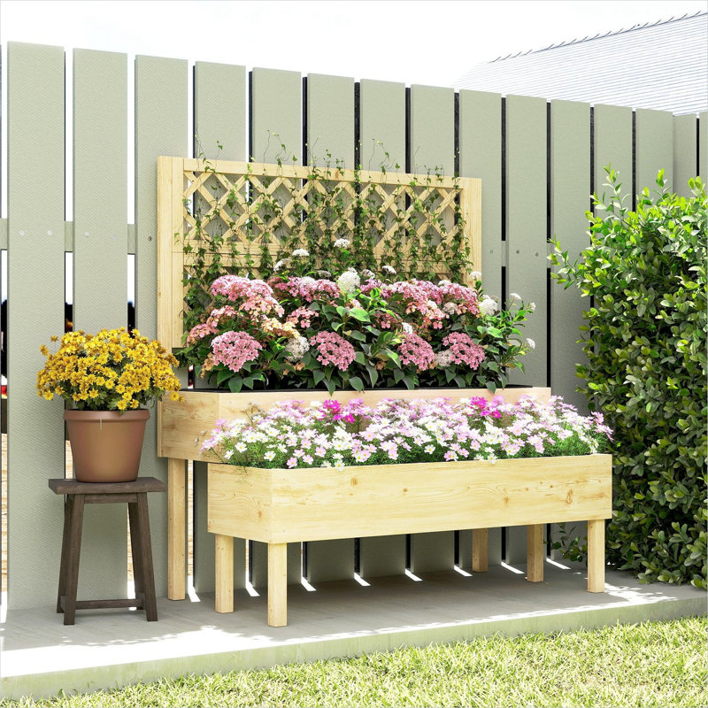 Solid Wood 2 Tier Plant Stand