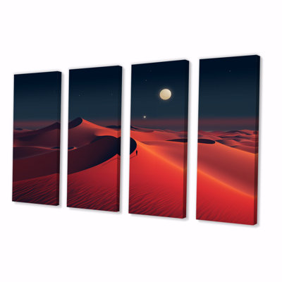 Red Desert Twilight Photo IV - Desert 4 Piece Wall Art Decor Set
