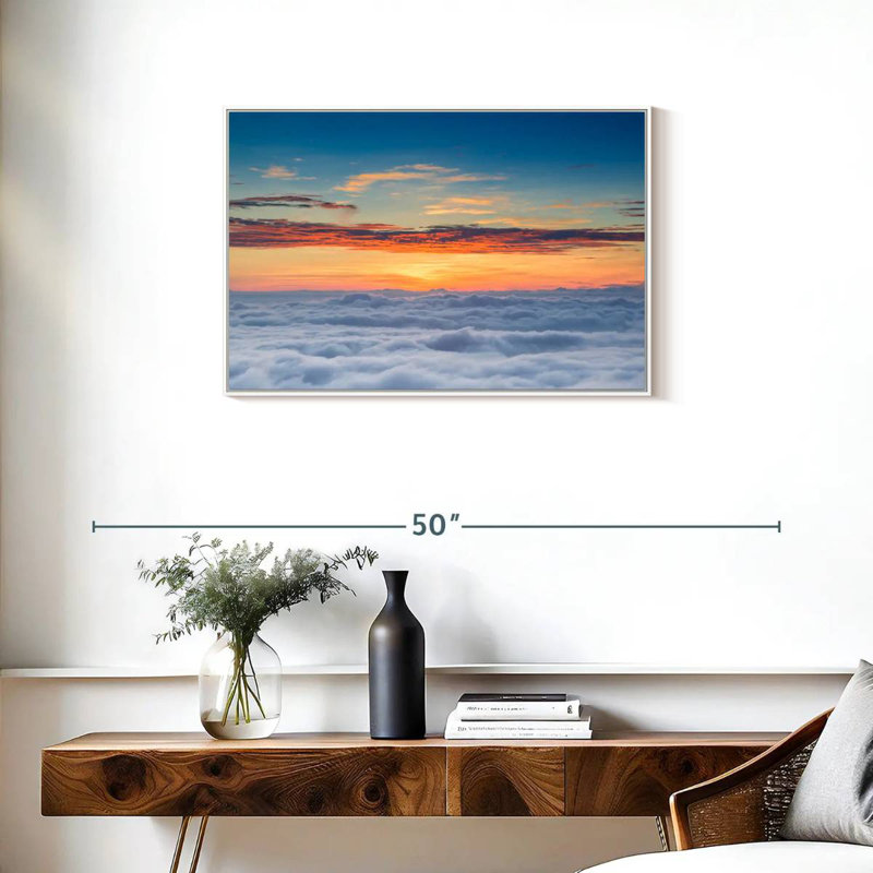Sunscape Cloudscape, Cadre flottant blanc, 31 po x 21 po