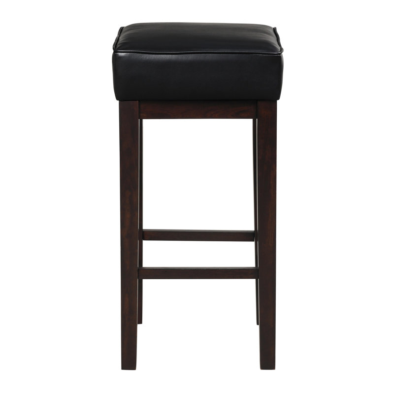 Tabouret de bar et de comptoir en bois massif Drexil, Espresso, Noir, Tabouret de bar (hauteur du siège de 30,5 po)