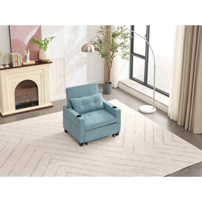Futon-chaise convertible 3-en-1 avec ports USB