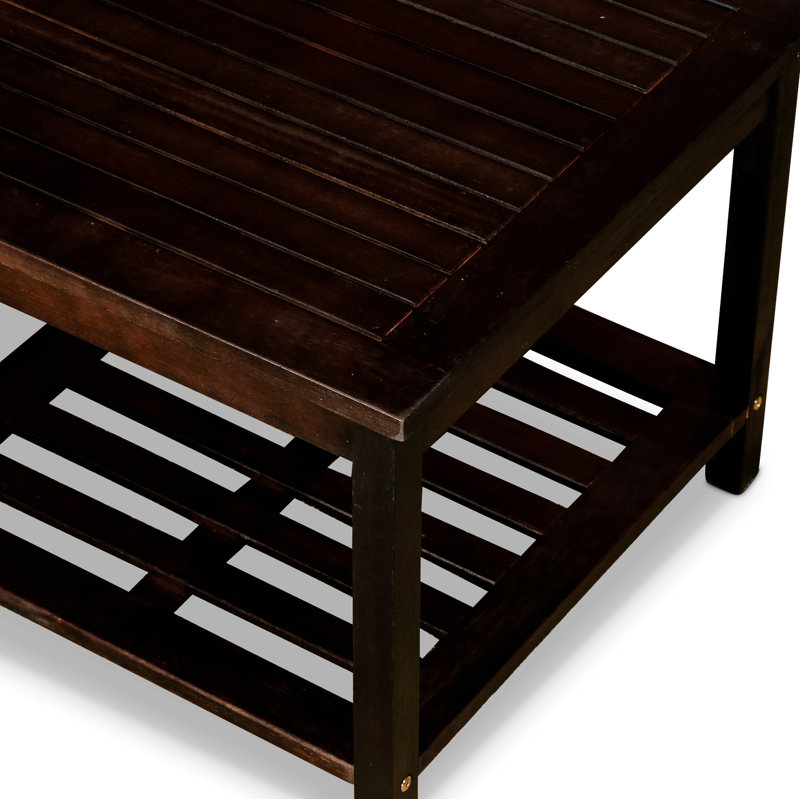 Mansel Solid Wood End Table, Espresso