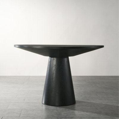 Roundhill Furniture Rocco Contemporary 48" Pedastal Dining Table, Ebony