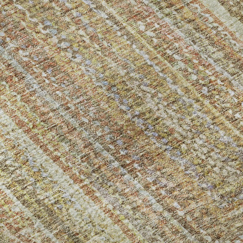 Premium Machine Washable Lubbers AMF1726 Geometric Rug, Round 8'