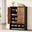 7-Shelf Rustic Tall Shoe Cabinet with Doors & Open Storage