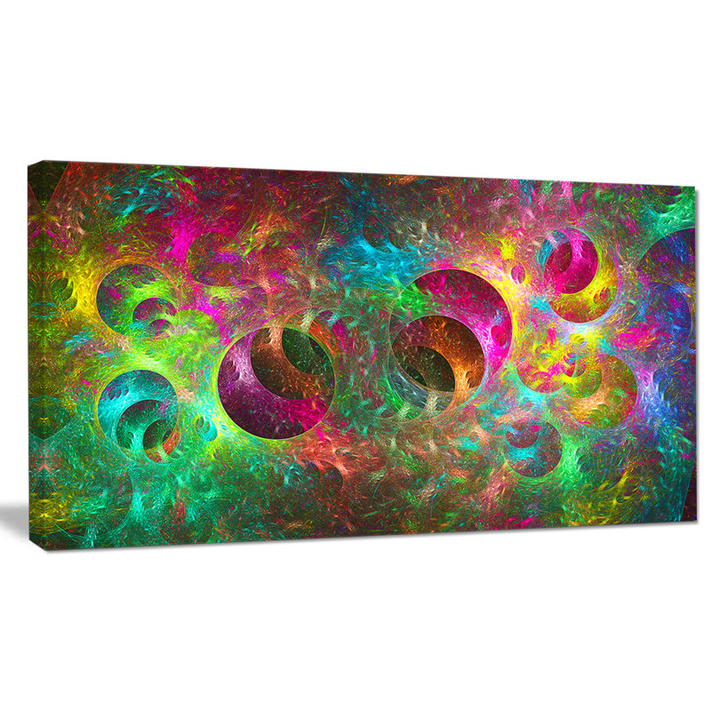 Multi-Colour Fractal Glass Texture - Wrapped Canvas Print, 16" H x 32" W x 1" D