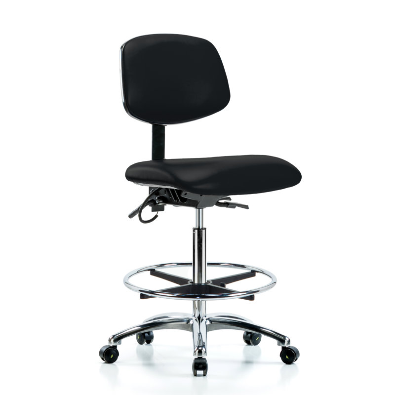 Mae Drafting Chair, Black, Casters, Not Included