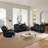 Alvon 3 Pieces of Storage Arm Vegan Leather Power Reclining Sofa Set with Lighting