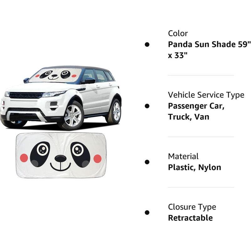 Panda Mildew Resistant Automobile Cover By Ayamaya