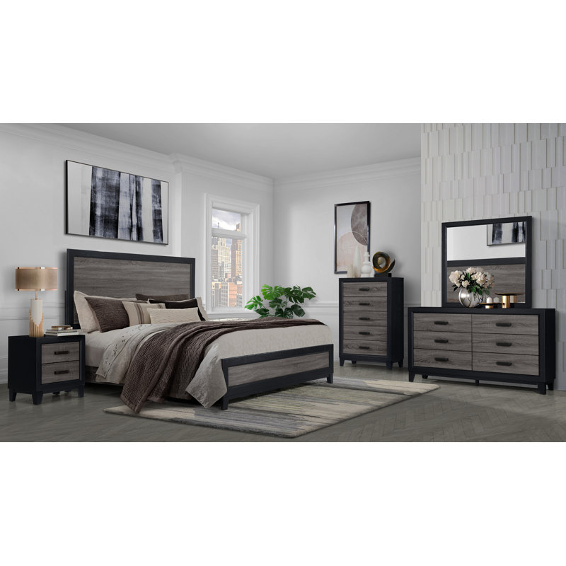 ENSEMBLE DE CHAMBRE TRÈS GRAND ET NOIR SOLUTO 5PC