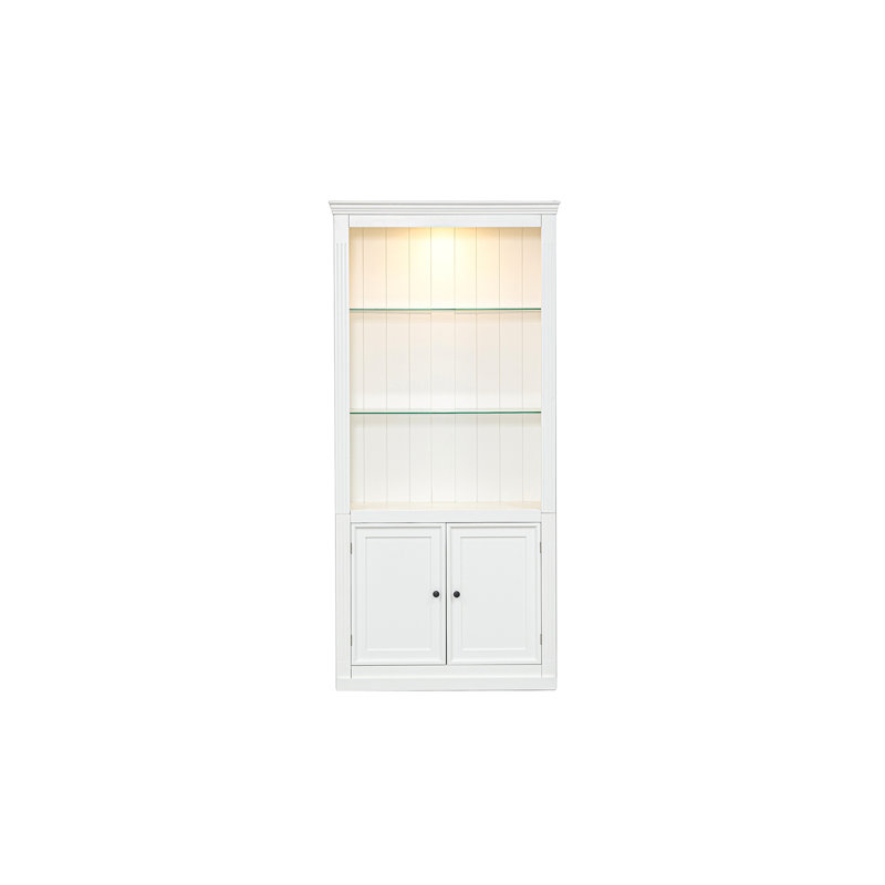 Grandes tablettes de 78,75 po avec plafonnier réglable à DEL 5 couleurs, bibliothèques de style rétro avec tablettes en verre trempé pour le salon, la maison, le bureau, le studio ou l'espace de travail