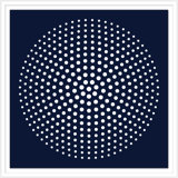 Navy Sphere 4' Framed Graphic Art Print on Glass