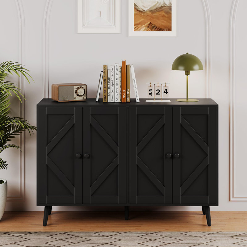 4 - Door Accent Cabinet, Black