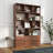 Tall Bookshelf With 10 Cubes And 3 Doors, 4-Tier Bookshelf, Open Shelf Bookcase With Cabinet, Modern Cube Storage Organizer For Living Room, And Office