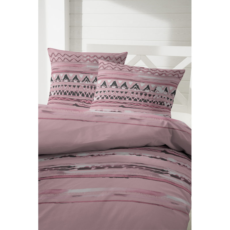 Godmanchester Cotton 203 TC Duvet Cover Set, Single - 1 Pillowcase (80 x 80 cm), Rosewood