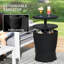 Table d'appoint d'extérieur, table d'appoint 11 gallons, noir-648530654