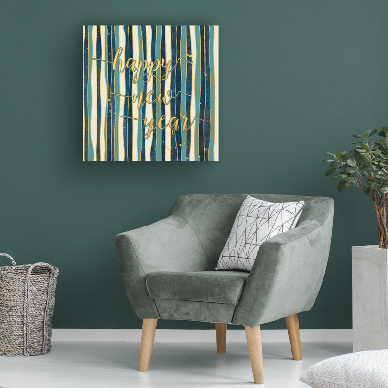 Jess Aiken Coastal Lace Happy New Year Stripes Canvas Art