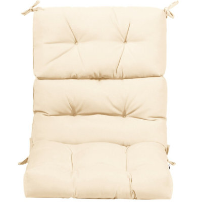 Coussin de chaise capitonné à dossier haut avec attaches antidérapantes