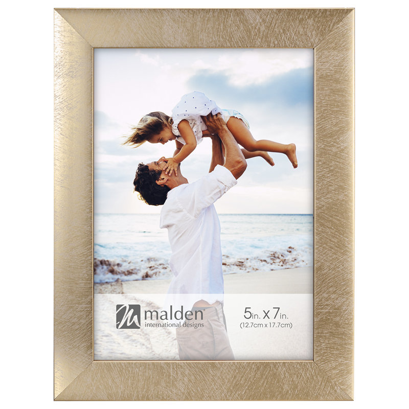 Cadre photo en plastique, 5 po x 7 po, Or