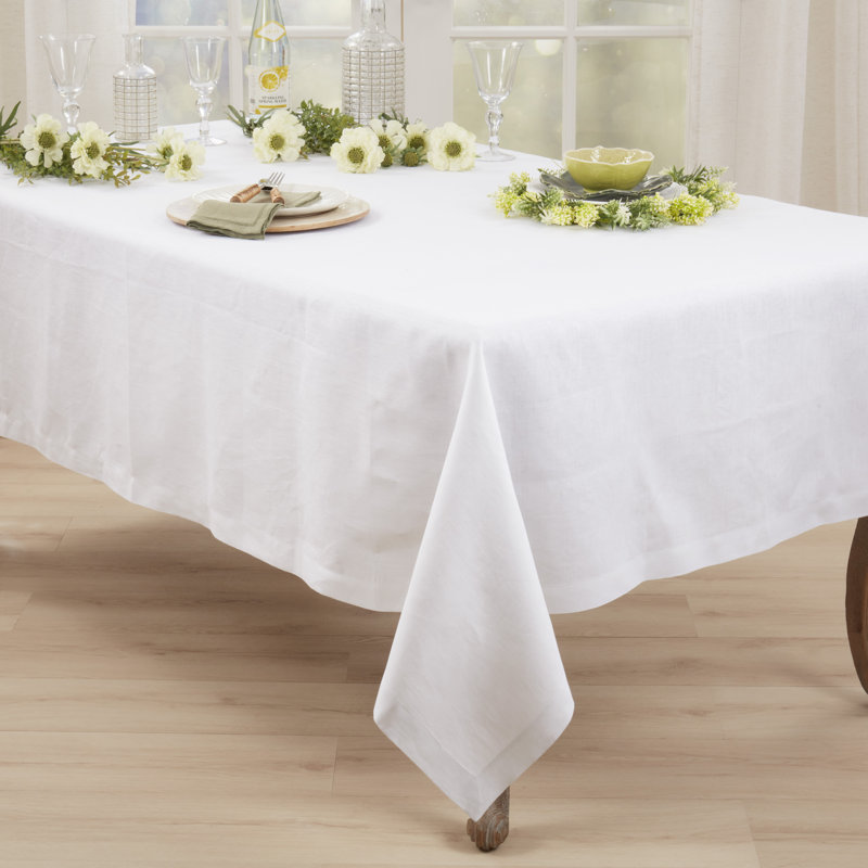 Pure Linen Tablecloth, 104" L x 59" W