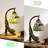 15.4"H Whimsical Cat Dragonfly Stained Glass Table Lamp With Cat Base