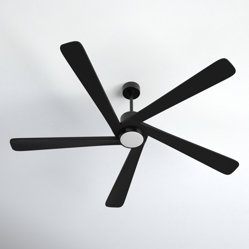 Athanafis Ceiling Fan with LED Lights, Black with Black Blades, 54"