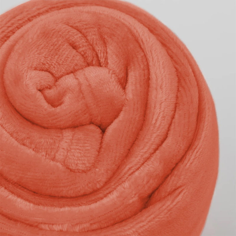 Couverture réversible en fausse fourrure de peluche vison, Simple (60 po x 80 po), Rouille