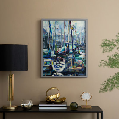 Edmonds Marina Framed Print - Solid Wood