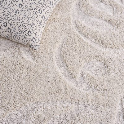 Tapis à motif floral à longs poils caduques morterich Florida