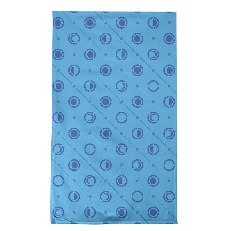 Torchon Moon phases, Bleu ciel / bleu foncé, Croisé en coton