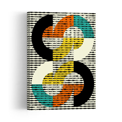 Colorful Geometric Interlock Abstract Contemporary Wall Art Print