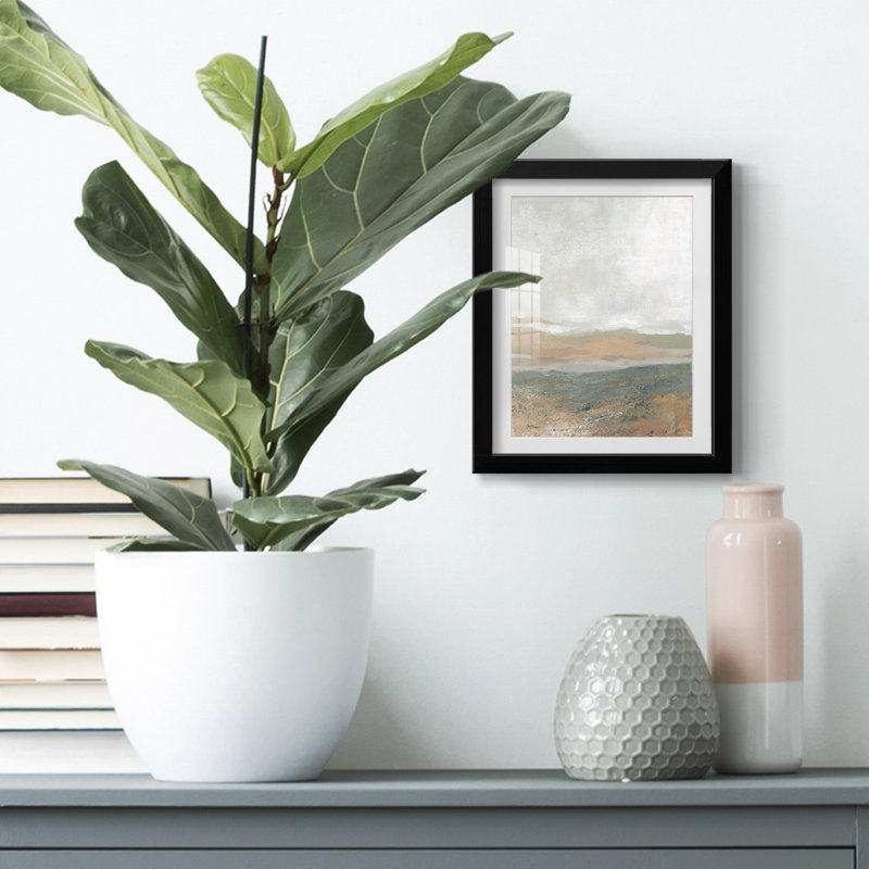 «Earthy Textures», reproduction encadrée, Papier avec cadre noir, Blanc