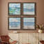 Jour sur le lac - Ensemble de 4 peintures sur toiles encadrées-60149319-60149320
