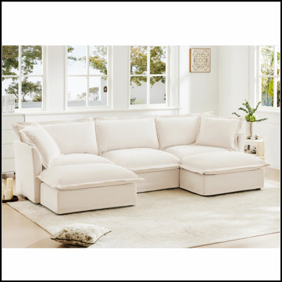 Canapé modulaire confortable avec bords français élégants et coussins moelleux pour les espaces de vie