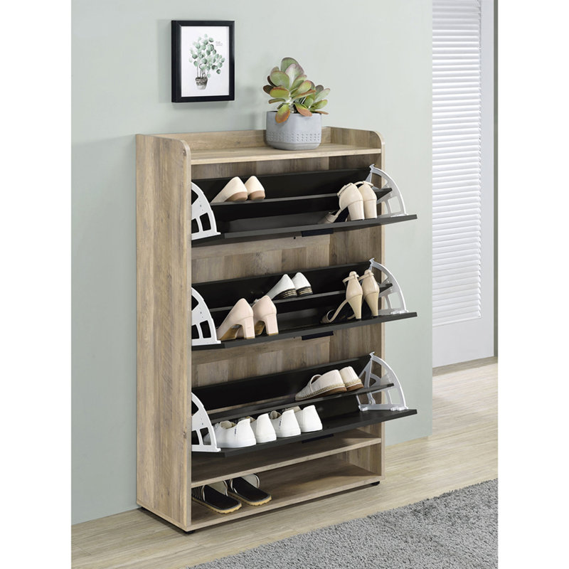 Kyla Grey 3-tier Engineered Wood Shoe Cabinet