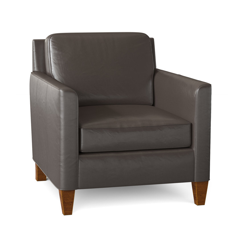 Yorba Leather Armchair, Aline Fumo Genuine Leather, New Classiques