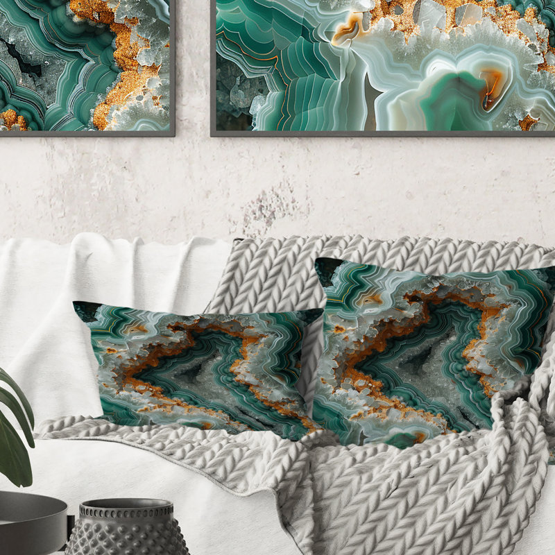 Coussin lombaire Gold Green Stone Geode IV - Stone Geode