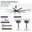 72 Inch Large Ceiling Fan with Light and Remote, Black/Walnut Fan, 3CCT LED, 6-Speed Reversible DC Motor-329636278