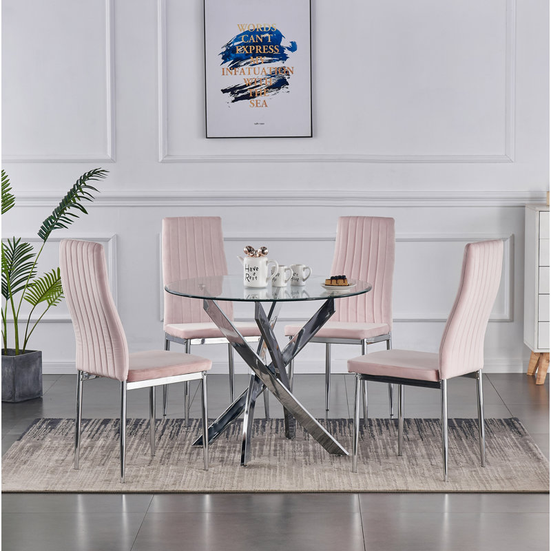 Gabriela 4 - Person Dining Set, Pink