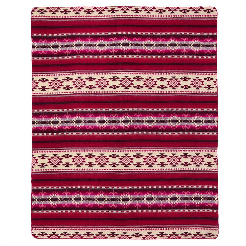 Jeté ultra doux bleu marine et rose Southwest