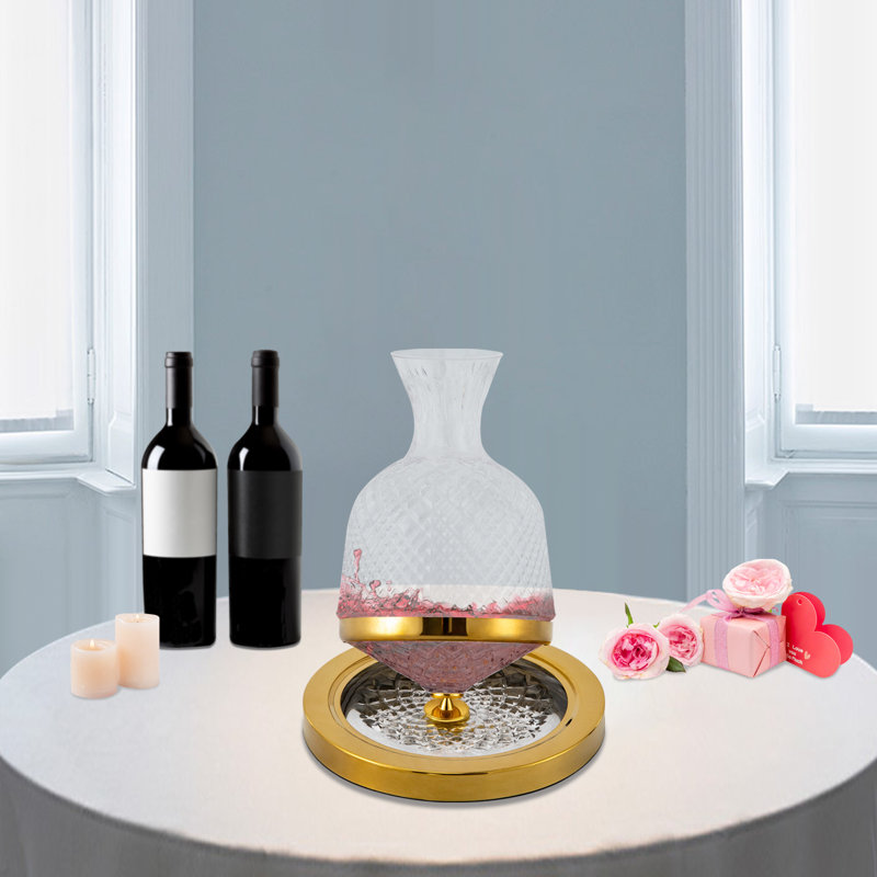 Ensemble de carafe à vin rouge en verre cristal, Or