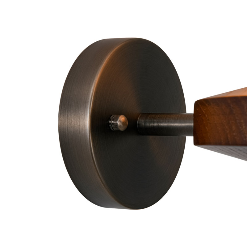 Solid Wood and Iron Armed Sconce
