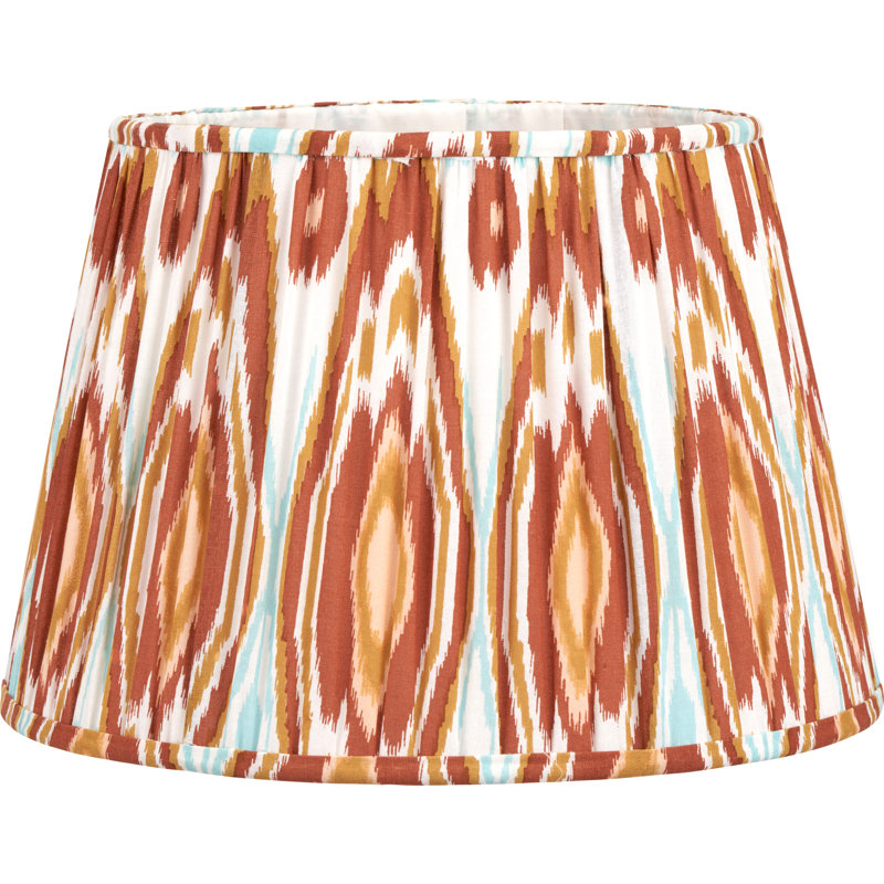 Pleated Cotton Cylinder Shade, 24cm H x 35cm W x 35cm D, Orange