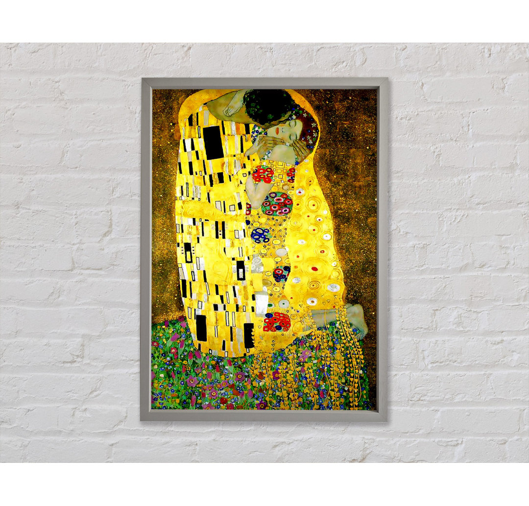 Kuss von Klimt - Einzelner Bilderrahmen Kunstdrucke auf Leinwand