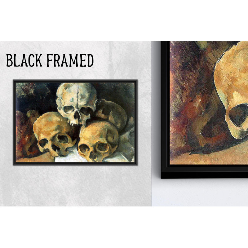 «Cezanne Pyramid of Skulls», reproduction de toile élégante, décorations murales noires 1P, 31,6 po H x 43,4 po l