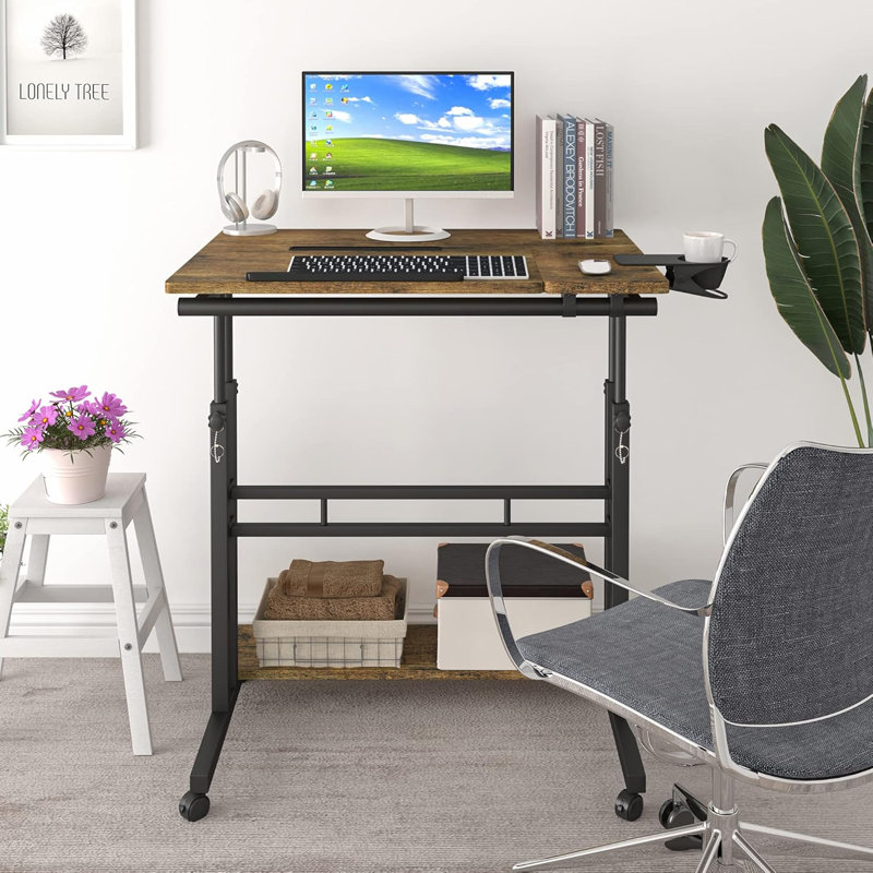 Mikeisha Standing Desk, Rustic Brown